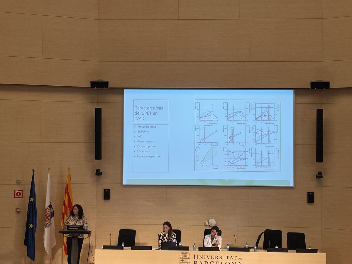 Ergoespiro_SEC's tweet image. #CPET en sujetos con asistencia ventricular. Desde Carcassone 🇫🇷 @doctoraevelasco nos explica valor de #ergoespirometria con protocolos lentos pero seguros, pruebas muy submáximas, con difícil señal ECG, y útil asociar ecocardio. Gráficas realmente patológicas #ErgoBarcelona2025