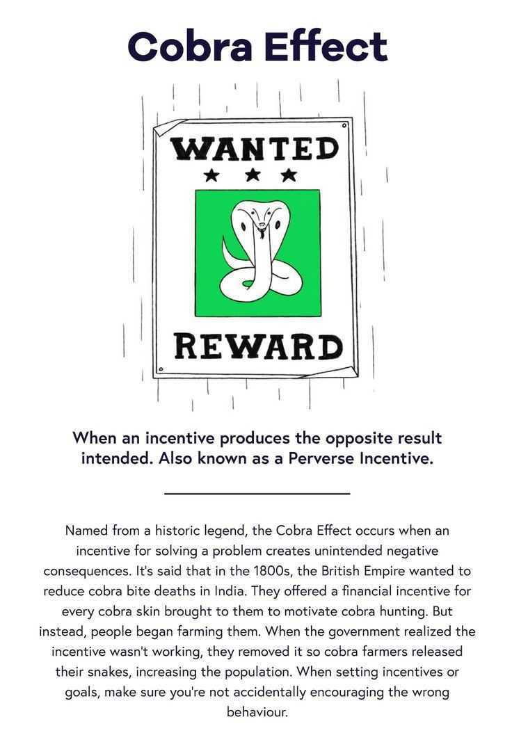 Noorulainsyed05's tweet image. The Cobra Effect

When fixing a problem creates a bigger one.

The British paid for cobra skins — people farmed cobras.

When rewards stopped, they released them, doubling the problem.

Right incentives = right results.

#CobraEffect #Leadership #Strategy #BusinessLessons