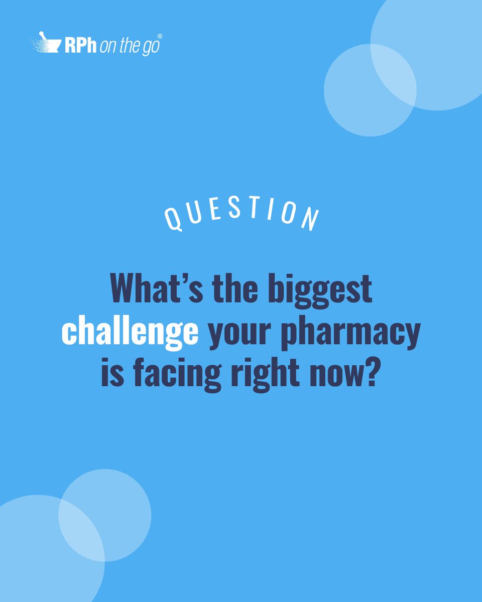 rphonthego's tweet image. Every pharmacy is feeling the pressure in different ways.
What’s the biggest challenge your team is facing right now? 
#PharmacistLife #PharmacyTech #PharmacyStaffing #RPhOnTheGo