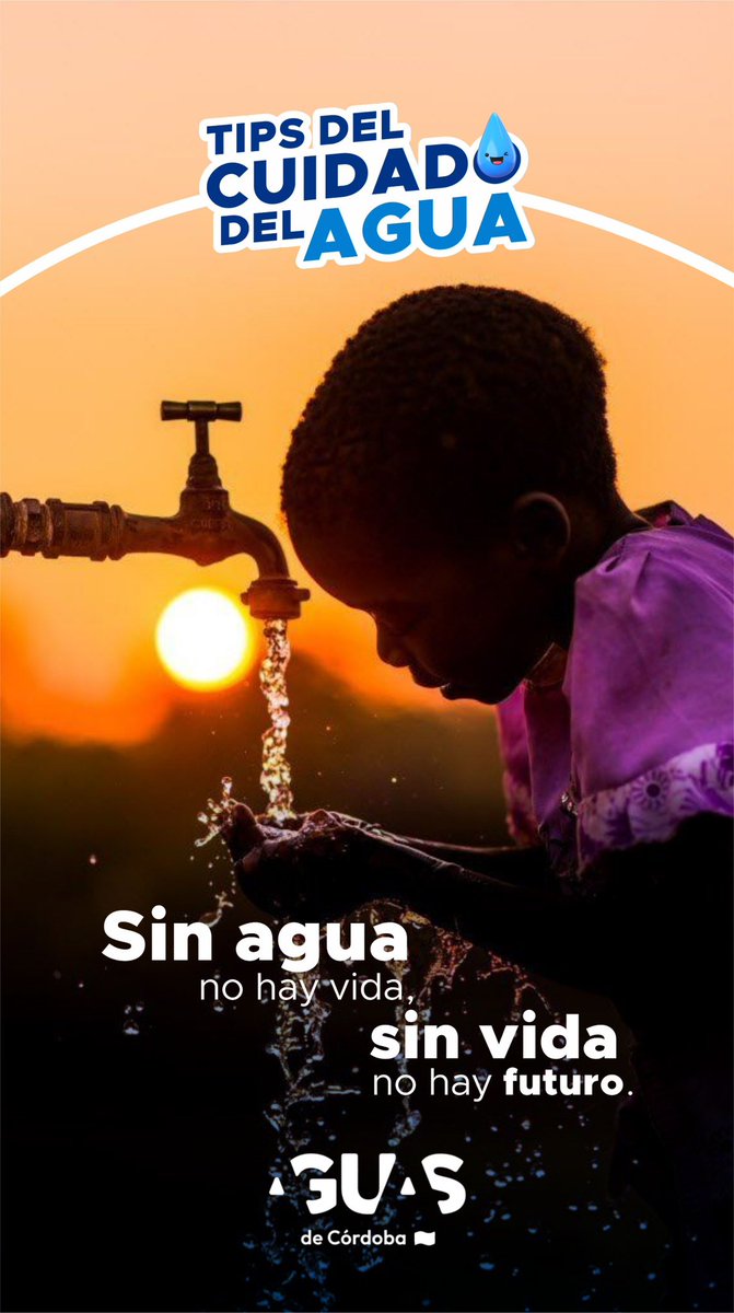 El agua es vida, y cuidarla es nuestro deber.
Cada gota que ahorras hoy, es una esperanza para el futuro.
#CuidemosElAgua #AguasDeCórdoba