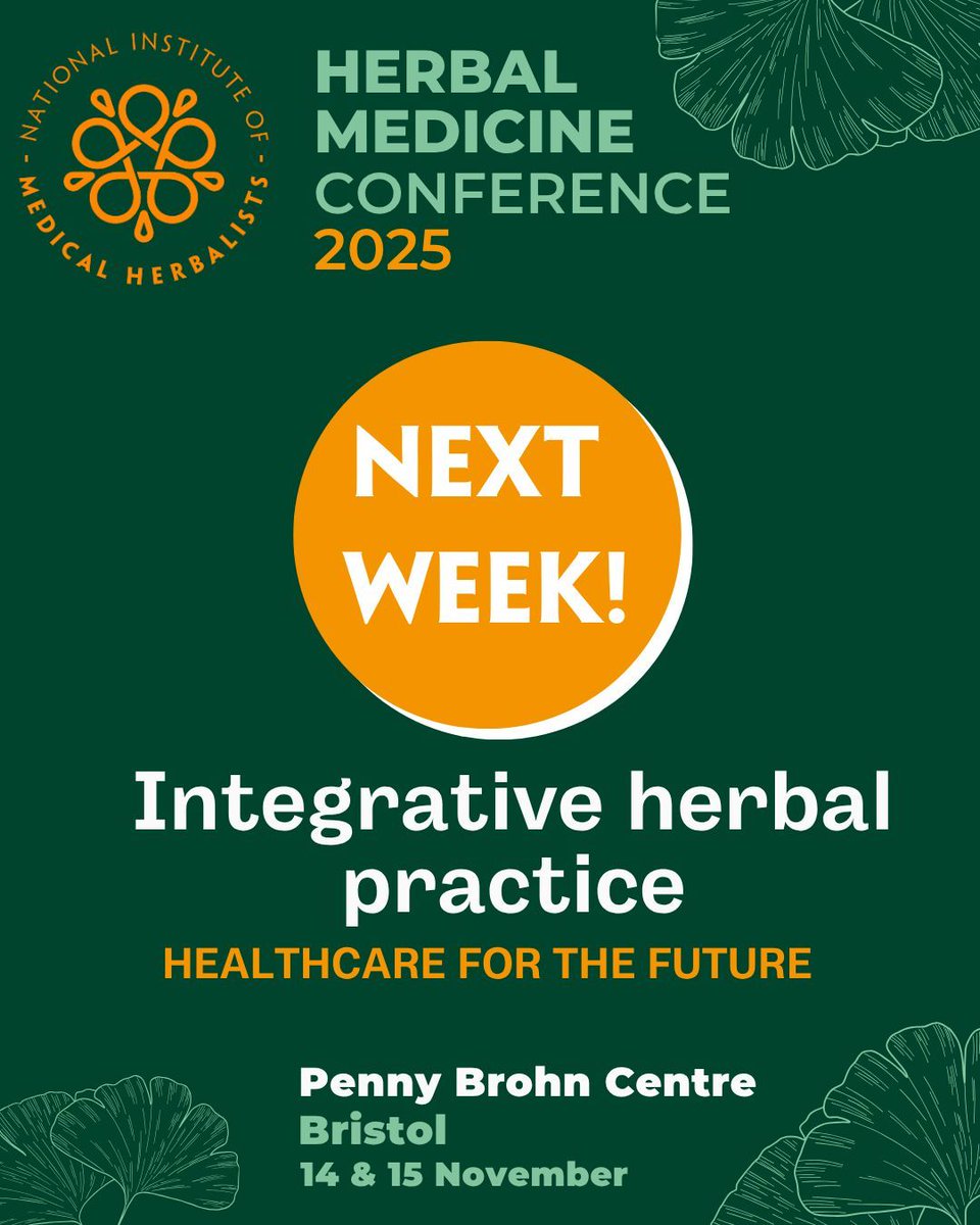 🌿 Herbal Medicine Conference 2025 - Get your tickets🌿 

14 -15th November - Penny Brohn Centre in Bristol in-person and online #HerbalMedicineConference2025!

📍 Penny Brohn Centre, Bristol
 📅 Friday 14th &amp; Saturday 15th November 
🗣️ #IntegrativeMedicine #MedicalHerbalism