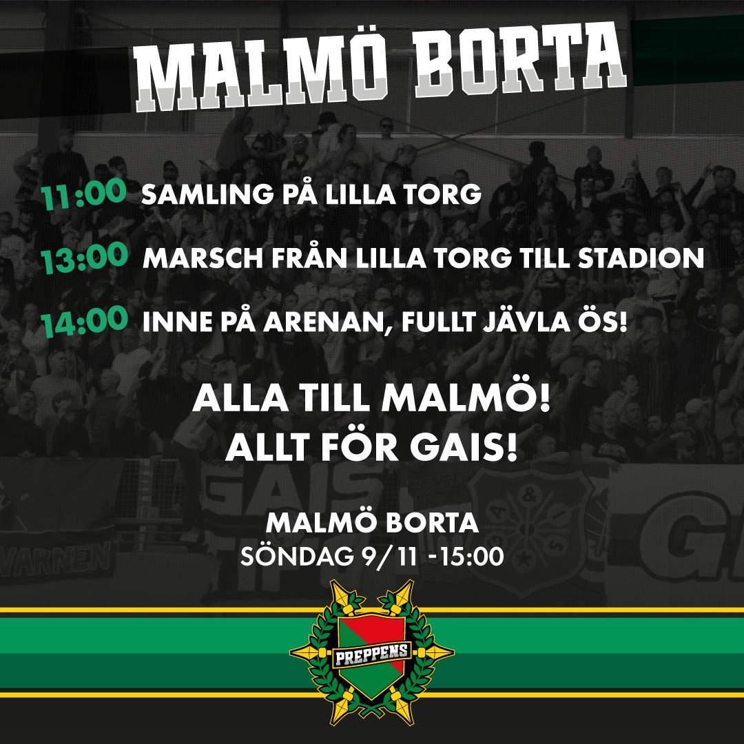 Hålltider i Malmö på söndag! #gaisisgoingout