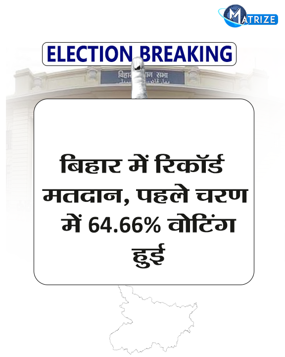 Matrize_NC's tweet photo. बिहार विधानसभा चुनाव के पहले चरण के तहत बंपर वोटिंग हुई. सुबह सात बजे से शुरू हुई वोटिंग शाम छह बजे समाप्त हुई. इस दौरान 64.66 फीसदी मतदान हुआ. चुनाव आयोग का कहना है कि इस बार पहले चरण में रिकॉर्ड तोड़ वोटिंग हुई.
#BiharElection2025 #1stPhaseVoting #Biharvoting #BiharPolls #BiharVoterTurnout #MatrizeNews