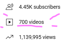 700 videos!! That's like.. a lot!