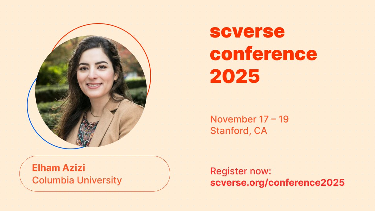 scverse_team's tweet photo. Meet the keynote speakers for the 2025 scverse conference! Elham Azizi, Associate Professor of Cancer Data Research and Biomedical Engineering at Columbia University 🧵
@elhamazizi
@Columbia
@ColumbiaBME
#scverse #scverse2025 #machinelearning #genomics #cancerimmunology https://t.co/UEJRtcnqIM