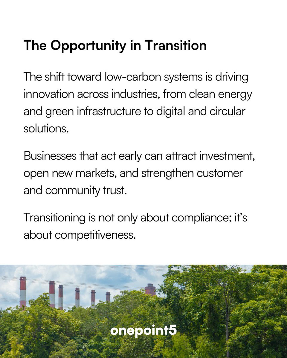 onepoint5_io's tweet photo. The companies that act now will lead the transition: they will innovate faster, build resilience, and gain credibility with stakeholders and policymakers. https://t.co/GGuyyVoUTs