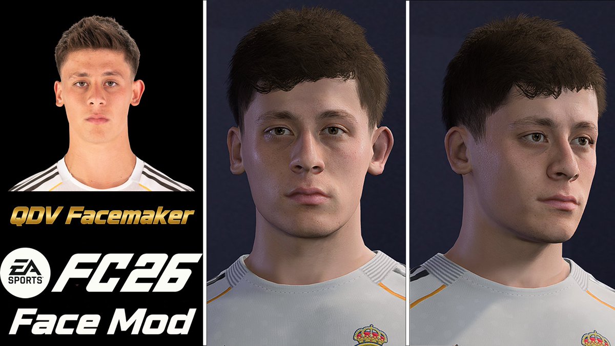 Add new face to this pack
- Arda Güler (Converted from FC 26)

-- FREE DOWNLOAD--
buymeacoffee.com/qdvfacemaker/e…
#FC26 #FC25 #FC24 #FIFA23 #Facemod #NEW