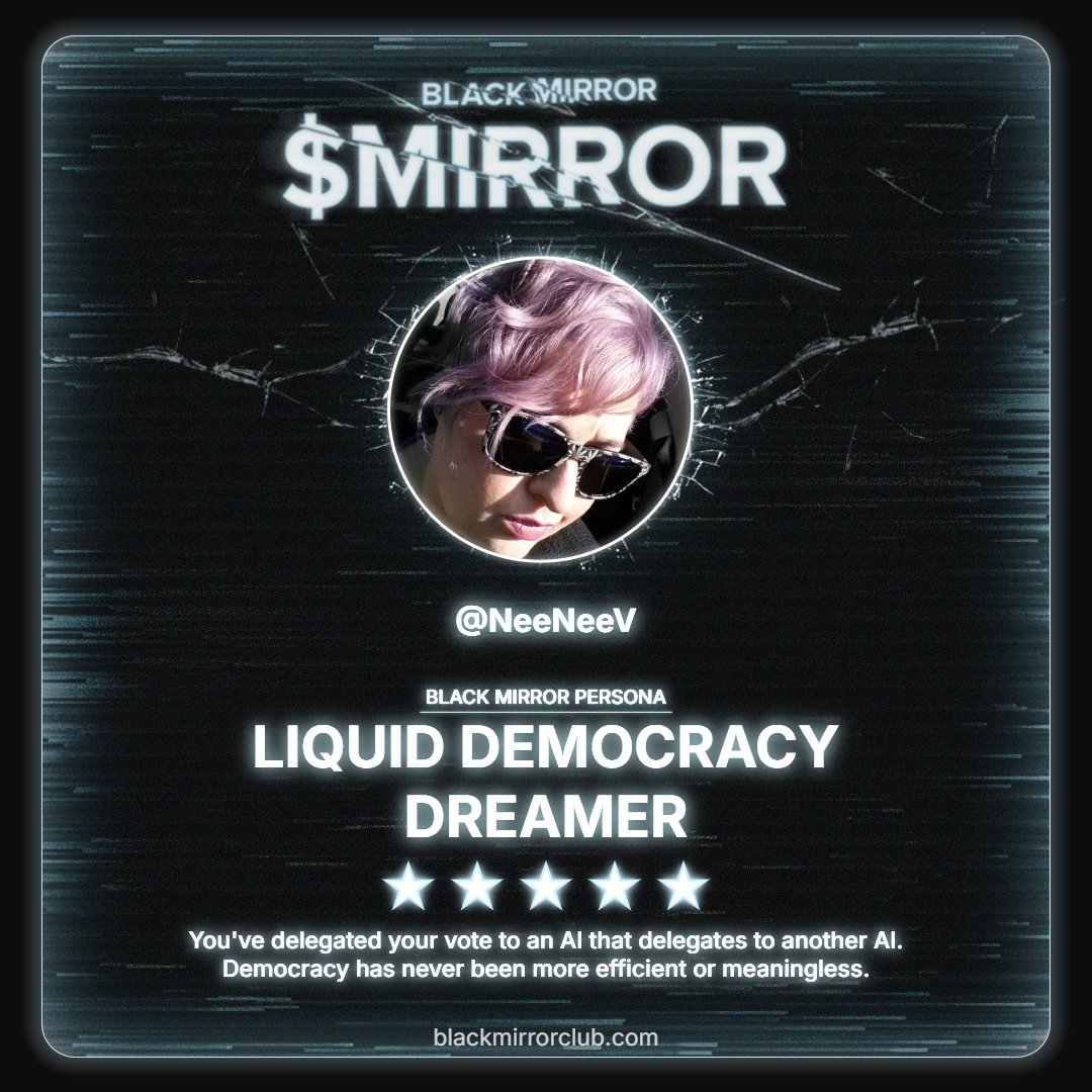 AVernaus's tweet photo. Scanned and processed. The algorithm judged me.
Discover your Black Mirror Persona by @blackmirror_xp and claim yours now.
https://t.co/SromxaxzVk https://t.co/TG1uqgjYtG