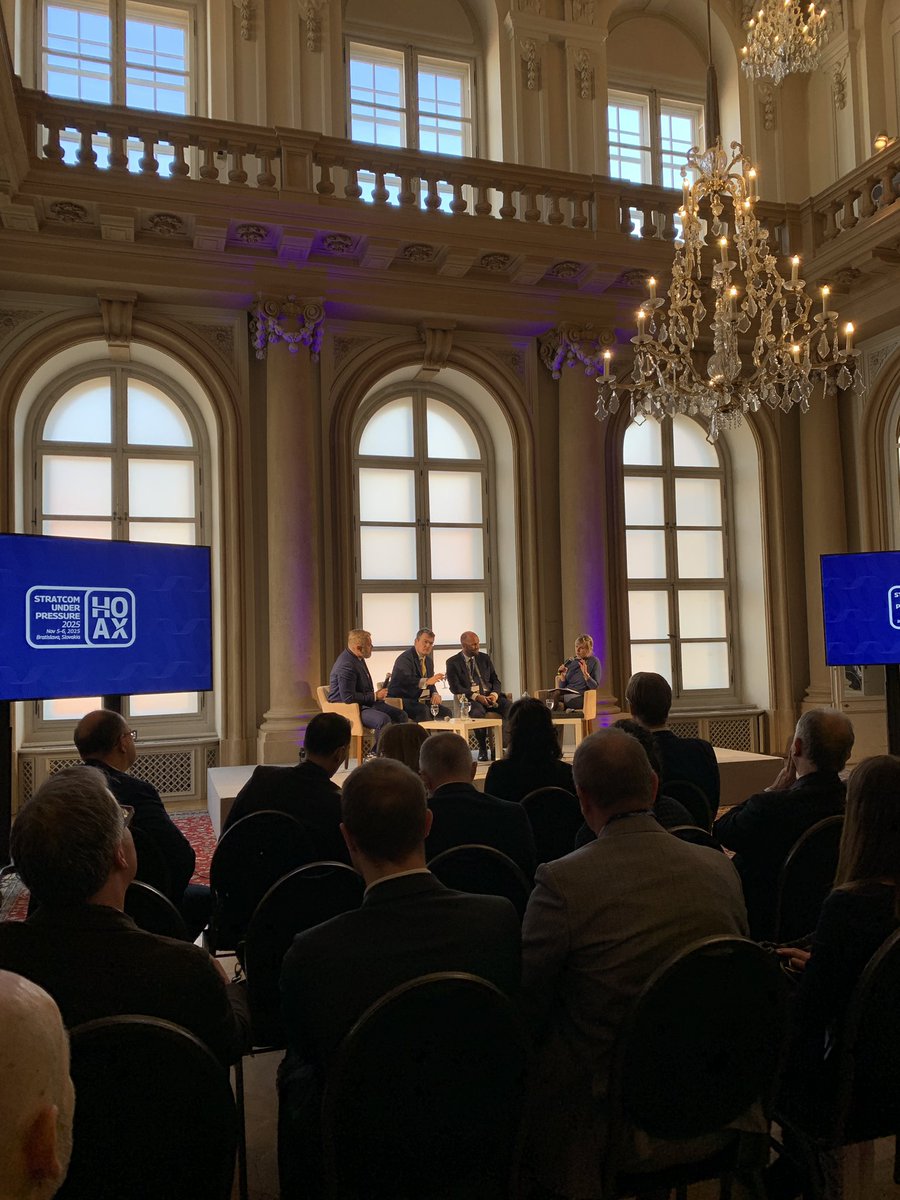 Yesterday day at STRATCOM Under Pressure Forum 2025 in Bratislava 🇸🇰 - exploring how strategic communication can safeguard democracy amid disinformation. Great insights on resilience &amp; effective communication. 💬🤝 Thanks to #Hoaxy &amp; Podvody