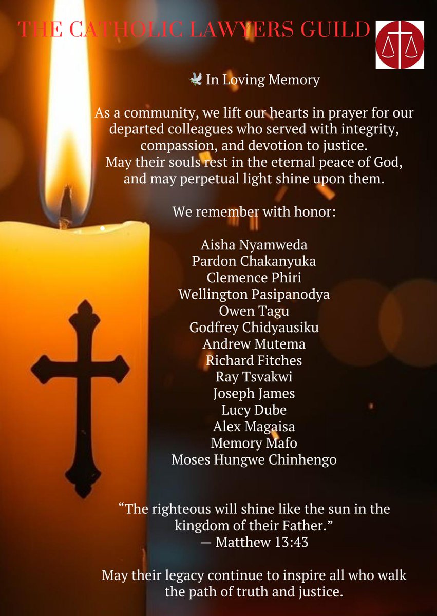 GuildCatholic's tweet image. Today, we observed a moment of silence to remember and honour some of our fellow Catholic Lawyers who passed on. May their souls and the souls of all the faithful departed, through the mercy of our Lord Jesus Christ, rest in peace.