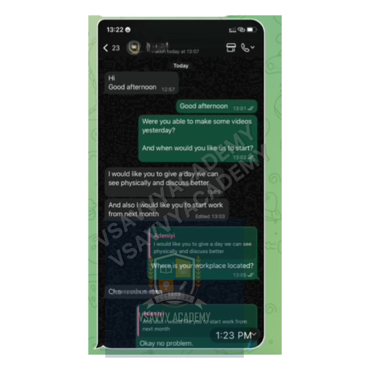 A student just got hired from a job we shared in our group!

At Vsavvy Academy, whenever we find genuine remote roles, we share them directly with our students.

We are proud to see our community growing and winning remotely! 

Join the waitlist 👇

chat.whatsapp.com/I7nFXReUKtR6fI…