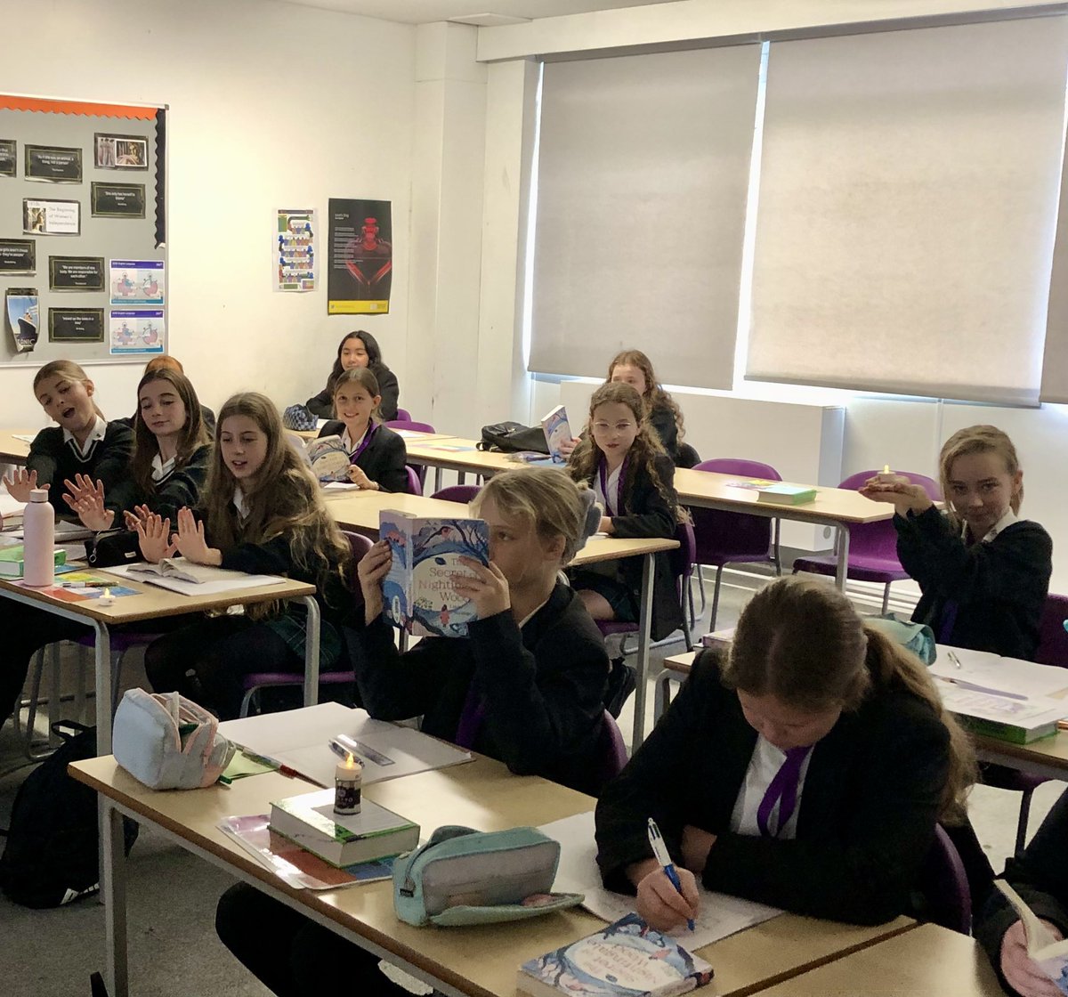 #Year7 reading The Secret of Nightingale Wood by the glow of tea lights this morning 🦋 #MillaisEnglish