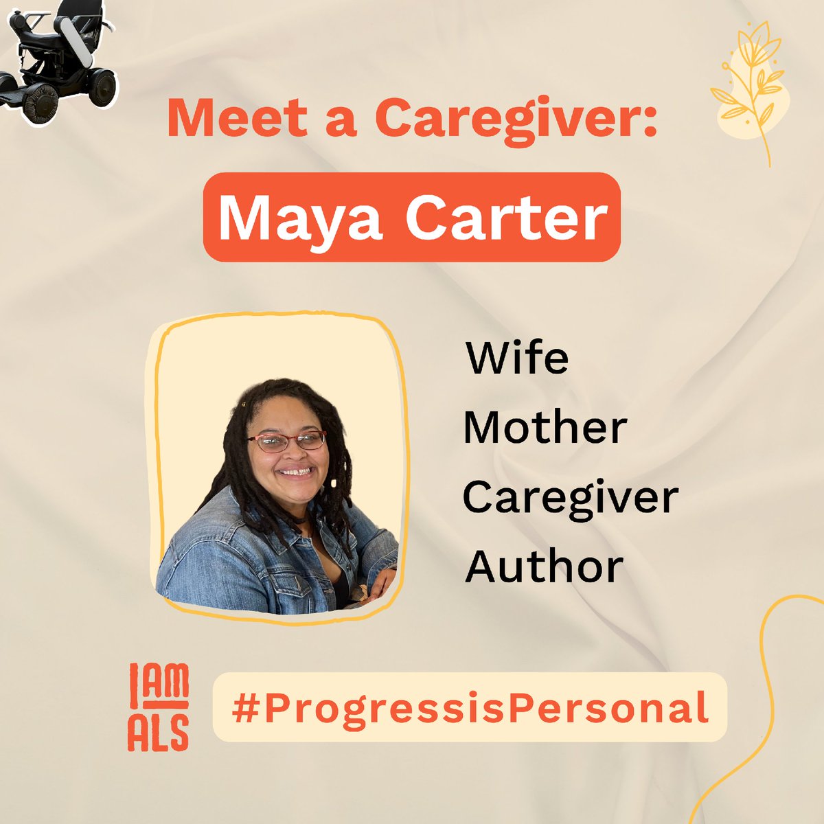 iamalsorg's tweet photo. Meet Maya! She’s a wife, mother, published author, and caregiver to her husband, Maceo, who’s living with ALS.
Trust us, Maya has a way with words. We can’t wait to share her POWERFUL story with you.
VISIT https://t.co/LFmIOy2Yoe to learn more.
#ProgressisPersonal https://t.co/jK0dDkaiTd