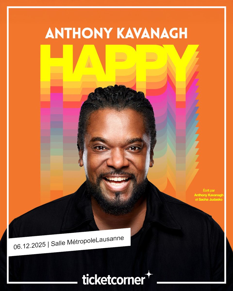 ticketcorner_R's tweet image. Dans pile un mois, et si on allait rire et être HAPPY avec #AnthonyKavanagh à Lausanne⁉️😊

Infos et 🎫: brnw.ch/21wXgnC ⬅️ #Ticketcorner