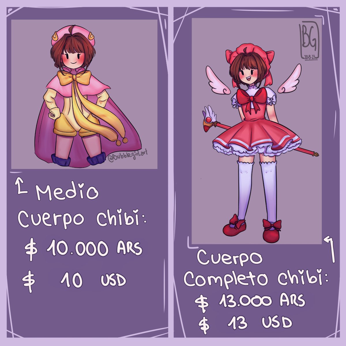 bubbleArt04's tweet photo. Holiss! Dejo por aca mi tablita de precios je✨️ cualquier cosita pueden escribirme y negociamos(?

#ComisionesAbiertas #Commission #comisionesarg #animefanart #originalcharacterart #OriginalArt #animeartist #shipps #nsfw #yaoi #yuri #anime #Vtuber #emotes https://t.co/d5xyAkIGvO