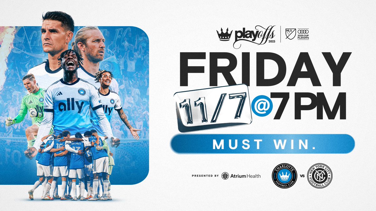 Audi 2025 MLS Cup Playoffs tickets are ON SALE and offered at a discount to <a href="/unccharlotte/">UNC Charlotte</a> #49erAlumni families + friends. 

Unlock your discount for the Round One Match 3 vs. New York City FC home playoff match at <a href="/BofAstadium/">Bank of America Stadium</a>  on Nov. 7 at 7 p.m ➡️ bit.ly/CLTFC-DIS