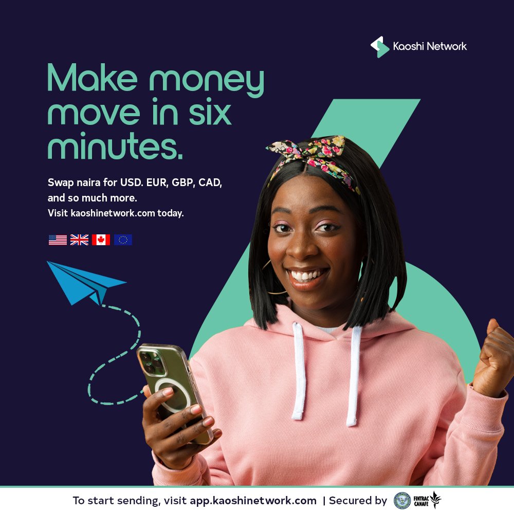 Send money from Nigeria to 30+ countries including UK, USA, Canada and Europe using Kaoshi.

Click the link in our bio get started.

#nigeriansinuk #nigeriansindiaspora #nigeriansincanada #nigeriansinusa