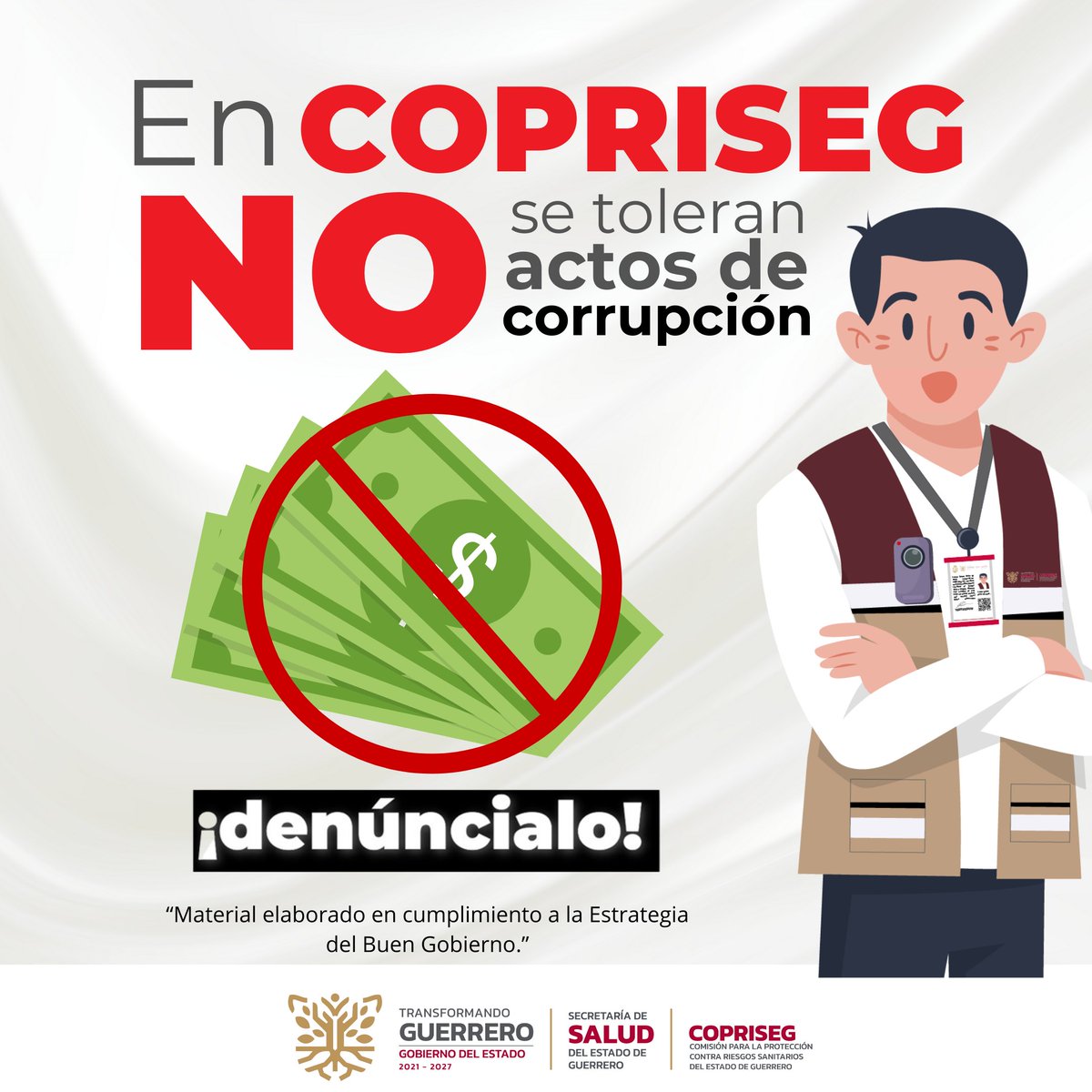 #SeamosHonestos #notedejesengañar
Si una autoridad te pide dádiva o dinero denuncia.
🔵 Mantente informado en nuestras redes sociales:
X: <a href="/COPRISEGro/">COPRISEG Guerrero</a>
IG: copriseggro.oficial
Facebook: COPRISEGro

¡Tu denuncia es importante! 🫵☎️✅