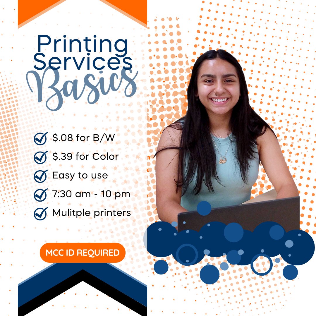 MCC_Lib's tweet image. 🎉 Print like a boss! From essays to journal articles, we’ve got you covered. Swing by and get your stuff on paper today! 📄✨
#CampusLife #Library #TechSupport #MCCLearningCommons
McLennan.edu/Library