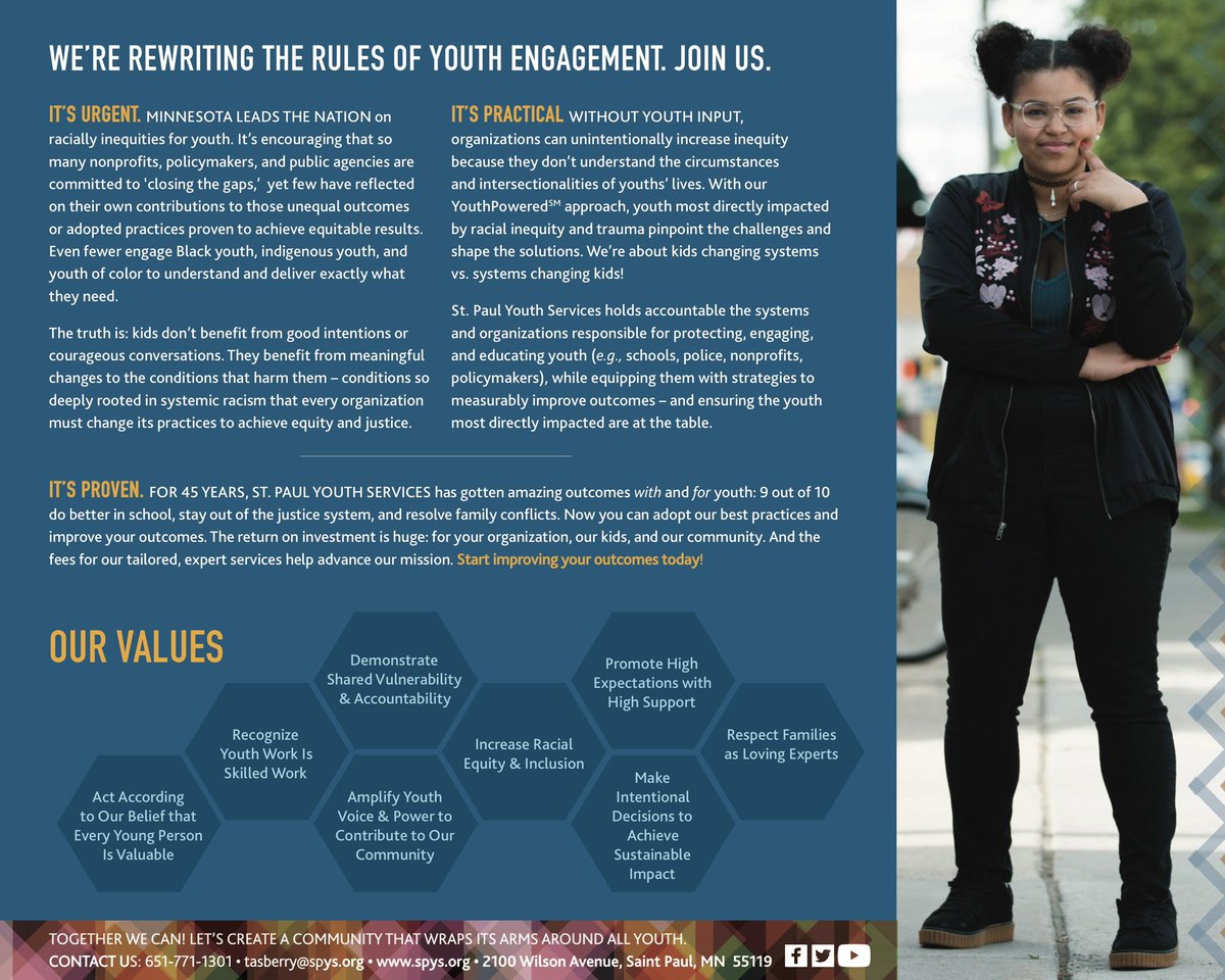 StPaulYouthSvcs's tweet image. Strong youth programs start with strong adults💪🏽

SPYS trainings and workshops help organizations better support youth—from building positive relationships to addressing systemic barriers.

Learn more: spys.org/in-the-communi…