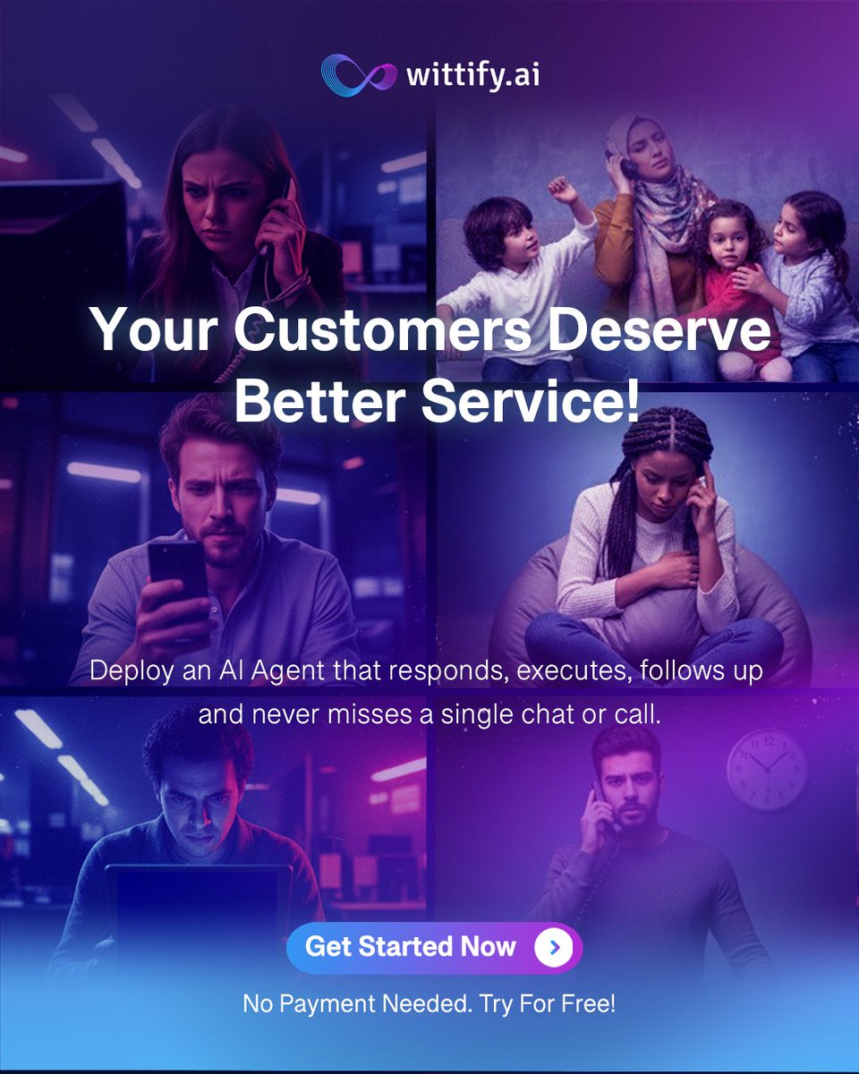 Upgrade your service with an intelligent AI Agent that is always available around the clock.

It doesn't just respond — it executes tasks, follows up, and ensures every single customer interaction is handled.

Try it Now for Free!

wittify.ai