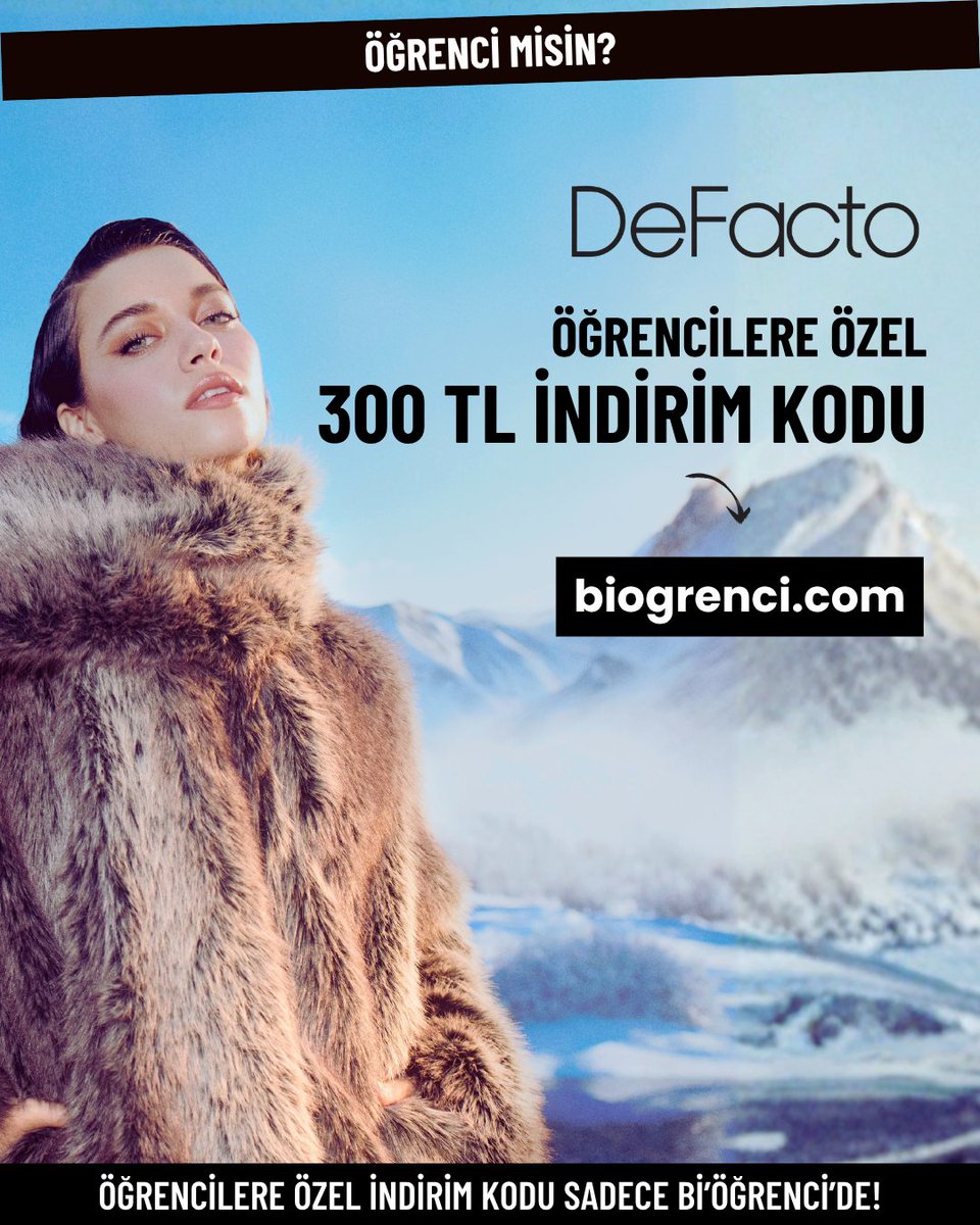🎉 Defacto'dan 300 TL Bi'öğrenci İndirimi! 🌟 https://t.co/yxZLM3cIWd'da