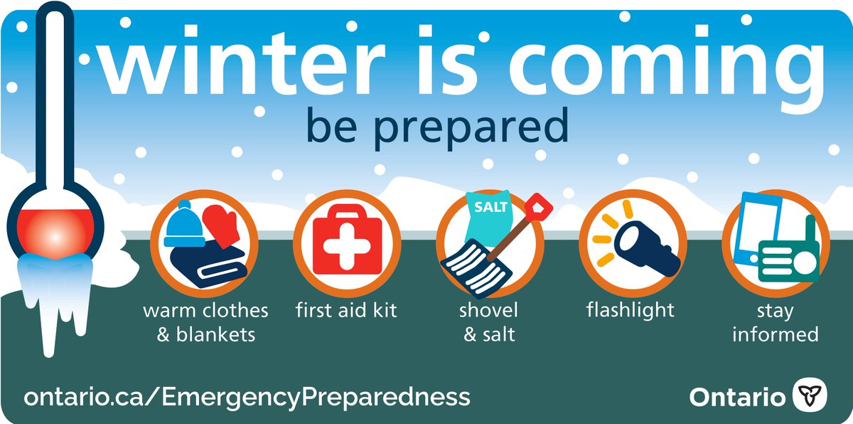 Are you prepared for the winter season? From power outages to snowstorms, ensure you are prepared with a 72-hour emergency kit, including flashlights, water, food and medication.

Learn more at ow.ly/9JF450XgnEq