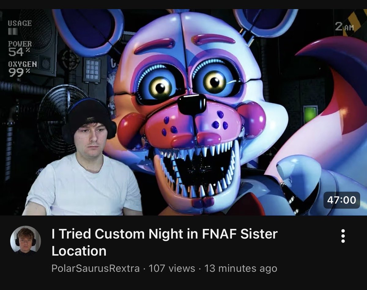 Custom night is pretty good in this game 

youtu.be/nyVmbqtO8GQ?si…