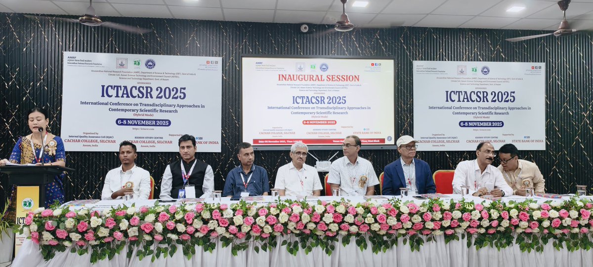 CacharCollege's tweet photo. #95
The inauguration of #ICTACSR2025 welcomed academic discussions and collaborations! Honoured to welcome Prof Swapan Kumar Datta (Keynote Speaker), Guests of Honour Padma Shri Dr Ravi Kannan R, Prof Asoke Kumar Sen, Prof Maxim Khlopov &amp; Shri Diwakar Prasad at #CacharCollege https://t.co/xcdy14gFJ0