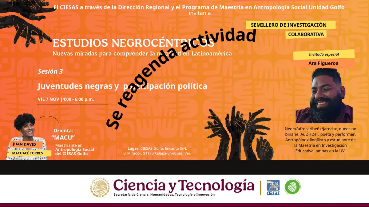El Centro de Investigación y Estudios Superiores en Antropología Social  notifica que:

Debido a causas mayores la actividad que estaba programada para el día de mañana será reagendada.

Les estaremos informando los cambios