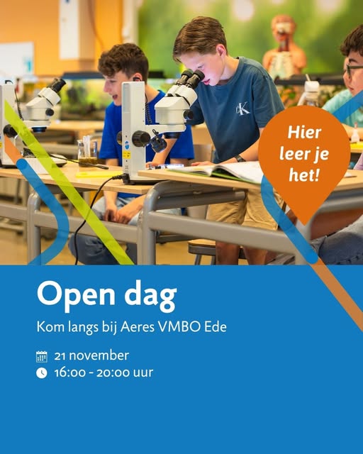 🌱 Wat als leren over dieren, natuur en techniek gewoon leuk is? 🌱

 Kom het ontdekken op de open dag van Aeres VMBO Ede! 💚
📅 21 nov 2025 | 🕓 16:00–20:00 | 📍 Zandlaan 31, Ede
 👉 aeresvmbo.nl/ede

#aeresvmboede #ede #groeneschool #vmbo #bbl #kbl #gl #tl #mavo