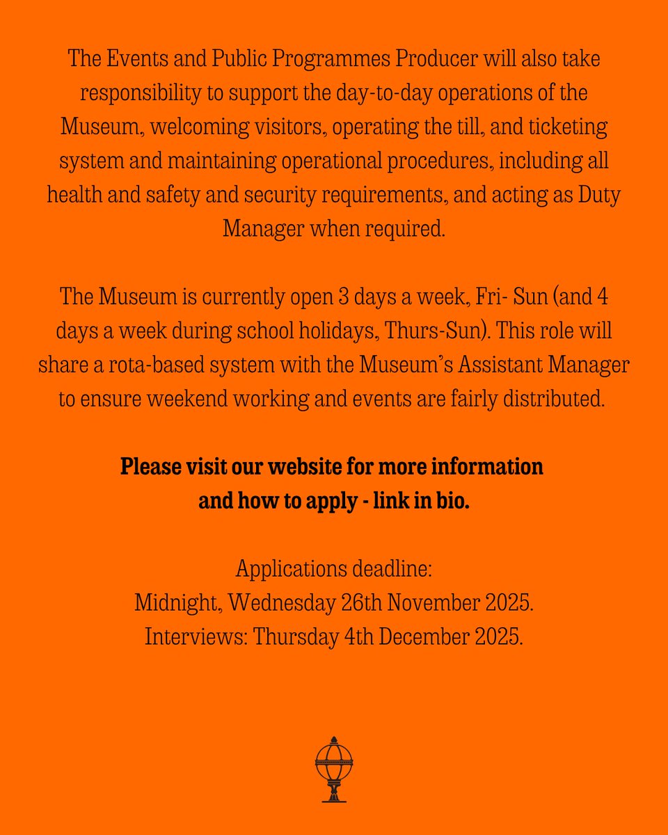 bowstreetmuseum's tweet photo. 🚨WE'RE RECRUITING🚨

We're currently recruiting an Events and Public Programmes Producer. If you're interested in joining the team, find out more by visiting our website 👉💻

https://t.co/PcG8hyPpxf https://t.co/ny4K1t2BK6