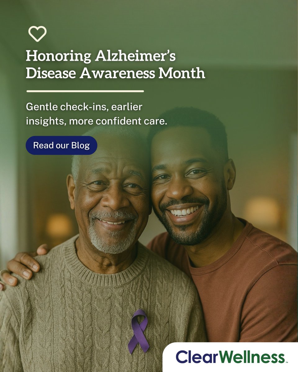 This #AlzheimersAwarenessMonth, we honor the 6M+ Americans living with Alzheimer’s. 💜 #ClearWellness Health &amp; Wellness Coaches help families spot early changes in routine or mood—supporting awareness &amp; timely care. 
 Learn more: clearwellness.com/understanding-…