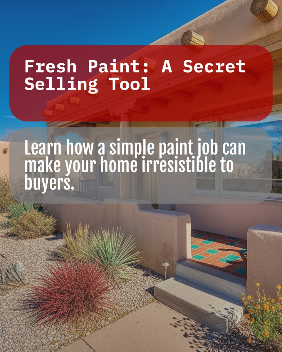 RobbKrautbauer's tweet image. 🎨 Need to boost your Santa Fe home's market appeal? A fresh coat of paint can work wonders! It's the affordable upgrade that sets you apart from other sellers and catches every buyer's eye. Ready for your home to shine? What's your favorite color for a revamp? #SellSmart