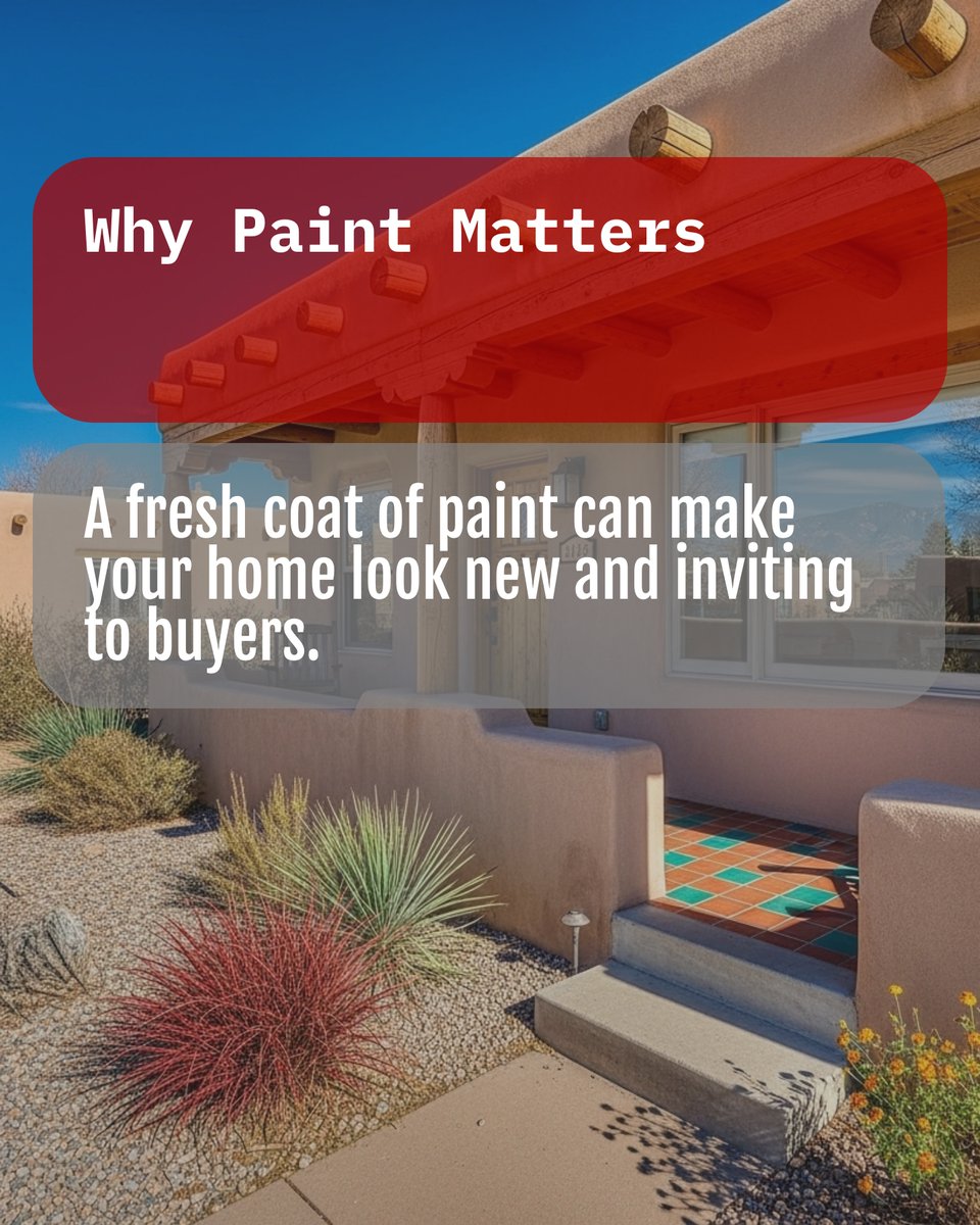 RobbKrautbauer's tweet image. 🎨 Need to boost your Santa Fe home's market appeal? A fresh coat of paint can work wonders! It's the affordable upgrade that sets you apart from other sellers and catches every buyer's eye. Ready for your home to shine? What's your favorite color for a revamp? #SellSmart