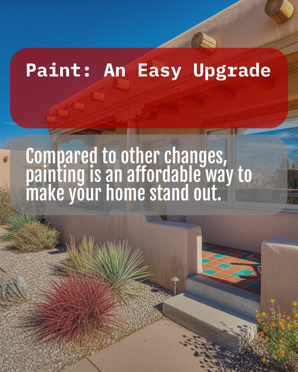 RobbKrautbauer's tweet image. 🎨 Need to boost your Santa Fe home's market appeal? A fresh coat of paint can work wonders! It's the affordable upgrade that sets you apart from other sellers and catches every buyer's eye. Ready for your home to shine? What's your favorite color for a revamp? #SellSmart