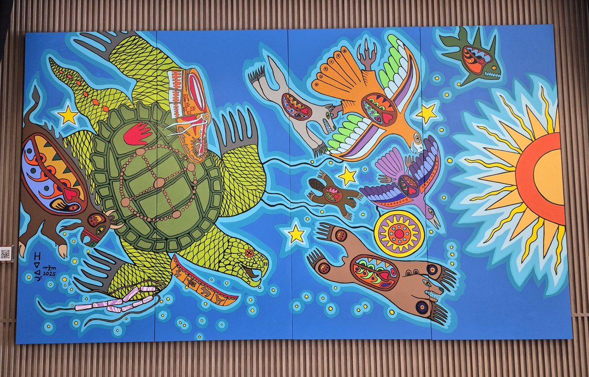 Honoured to unveil a new Urban Treaty Place Mural with <a href="/UFCWCanada/">UFCW Canada</a> by artist Philip Cote, celebrating truth, reconciliation, and visible Indigenous presence.

#MoccasinIdentifier #WeAreAllTreatyPeople #VisibleReconciliation #LearnTheLand