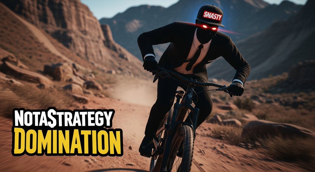 He doesn’t wait for the bull run, he rides it.
The streets of $BTC n $SOL are alive, and $NASTY is leading the charge. 🏍️💨
 Suit on. Eyes red. Pedals peddling.
Because using Stacks to make $BTC n $SOL more productive is $NASTY 😎🔥
This is <a href="/NotaStrategy/">NotaStrategy_Nasty.btc 🟧</a> n he's active
