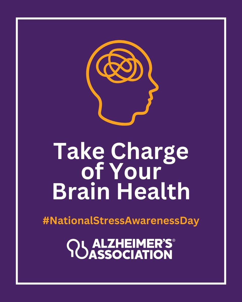 ALZ_Alaska's tweet photo. Did you know that engaging in regular exercise can help reduce stress while benefiting your brain health? Get moving and learn more healthy habits for your brain at https://t.co/lQU4b9ulvu. #NationalStressAwarenessDay https://t.co/zRGkkzEq6S