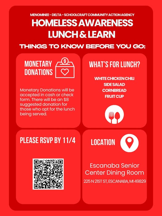 Homeless Awareness Month | Good Luck Escanaba!

Escanaba Civic Center, 225 N 21st St, Escanaba, MI 49829, USA

Event Info:  facebook.com/events/1379307…