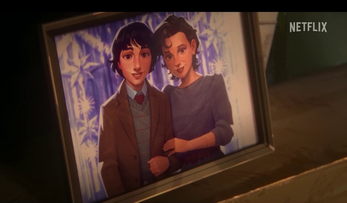 SThingsMeme's tweet photo. Mike and Eleven in STRANGER THINGS: TALES FROM ‘85’ https://t.co/y30eZDZTaJ