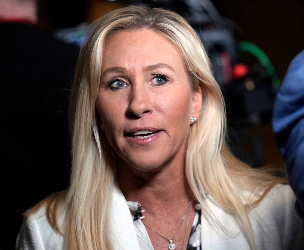 PollTracker2024's tweet image. Marjorie Taylor Greene on Pelosi’s retirement: 

“I will praise Nancy Pelosi. I&apos;m very impressed at her ability to get things done. I wish we could get things done for our party like Nancy Pelosi was able to deliver for her party.”

Source: CNN