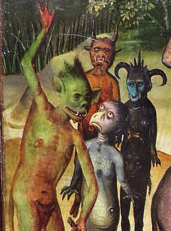 A bit of peer pressure Devil style 
Scenes from the Life of Job
1480-90
Wallraf-Richartz-Museum, Cologne
via - Web Gallery of Art 
wga.hu/html_m/m/maste…