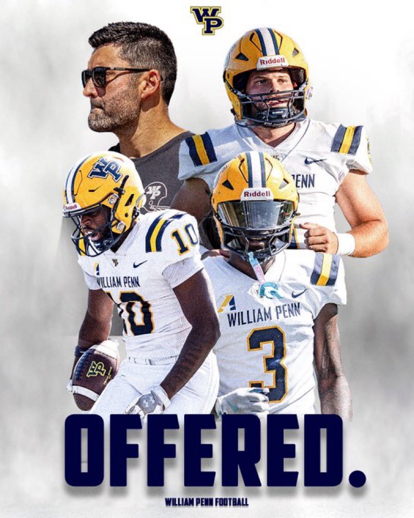 Blessed and honored to receive an offer from William Penn <a href="/CoachGrantG_/">Grant Garth</a> #AGTG
<a href="/CoachShavers/">Marcus Shavers</a> <a href="/KoachMak/">Coach McDonald M.S Ed.</a> @CoacFields120 <a href="/NFHS_FALCONS/">NORTH FORNEY FALCON FOOTBALL</a> 
#WAWG