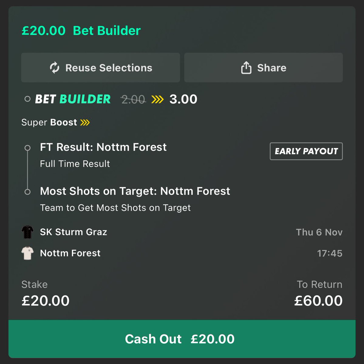 BarneyBets's tweet image. 🤑 CASH GIVEAWAY 

I’m backing the bet365 super boost on SK Sturm Graz vs Nottingham Forest in the Europa League today! 

If Forest WIN and have the most shots on target, I’m giving £50 CASH away to someone who:

LIKES ❤️ and REPOSTS ♻️ this post AND follows @BarneyBets