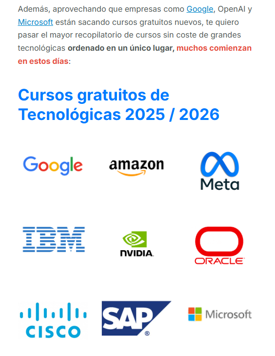 AprenderG's tweet photo. Más de 100 cursos de Google, Microsoft, Oracle, Meta y otras grandes tecnológicas que empiezan ya o te debes inscribir.

+ Se busca redactor SEO trabajo remoto.

+ 7 Guías de IA listas para descargar

Te lo dejo en el primer comentario 👇 https://t.co/dkKlAoAOXT