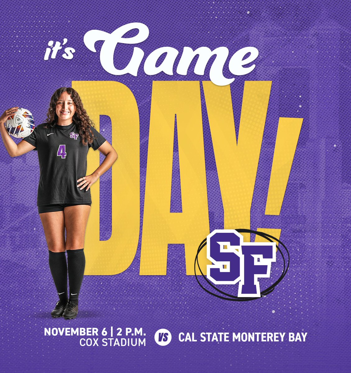 One more game at Cox Stadium!

🕑2 p.m.
📺 flocollege.com
📊sfstategators.com/livestats_wsoc
🎟️sfstategators.com/tickets