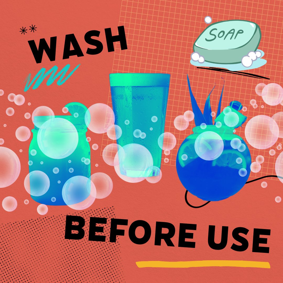 This is a friendly reminder to wash your drinkware before using, no matter who you get it from. :)