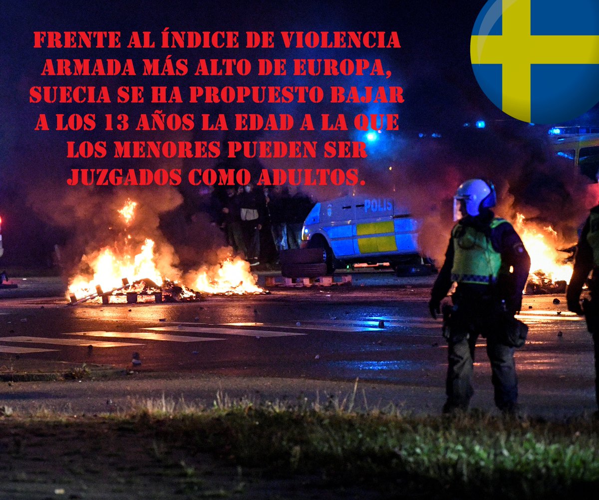 ReinaldoAlons13's tweet image. Desbordada por la criminalidad organizada que acompañó las políticas de #inmigración irrestricta el gobierno de #Suecia reducirá la edad de responsabilidad penal a los 13 años, ante la marcada presencia de #menoresdeedad en las pandillas que asolan el país
dw.com/es/pol%C3%A9mi…