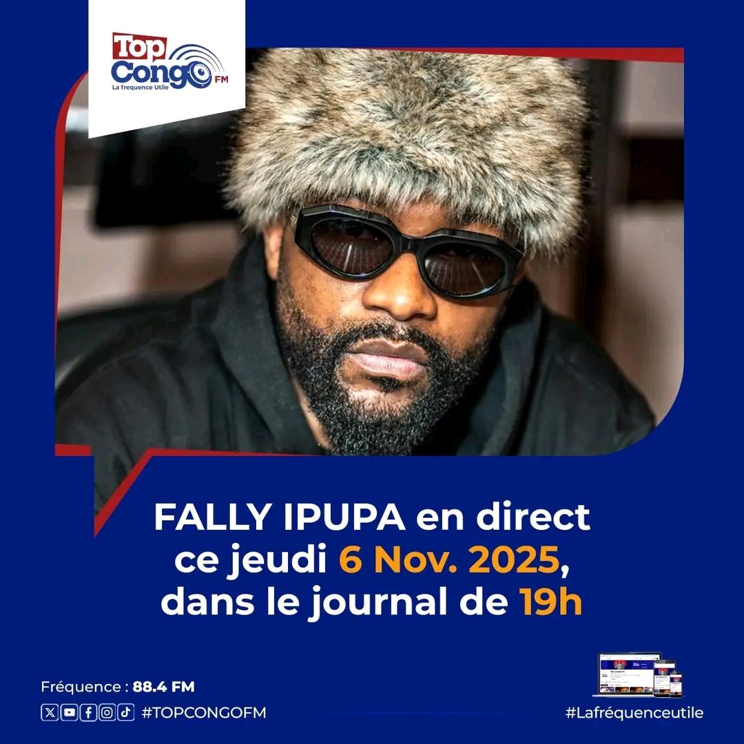 MandunduPro's tweet photo. FALLY IPUPA en direct ce jeudi 6 novembre, dans le journal de 19h sur @TopCongo 
- Déjà près de 80.000 billets vendus
- Une mobilisation sans précédent
- Comment prépare t’il son show
- Quid du financement de son concert

@fallyipupa01 répondra aux questions de @lusakuenoc https://t.co/y0rVhNg1ik